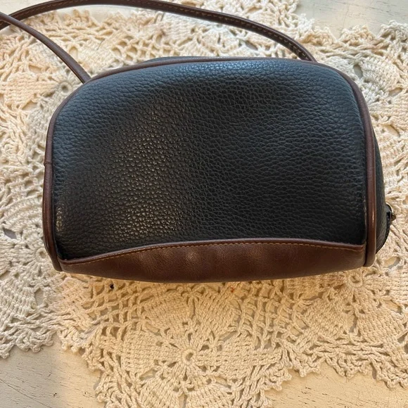 Vintage Martin Roberts Mini Crossbody Bag Brown Black Leather Small Purse - Picture 3 of 12